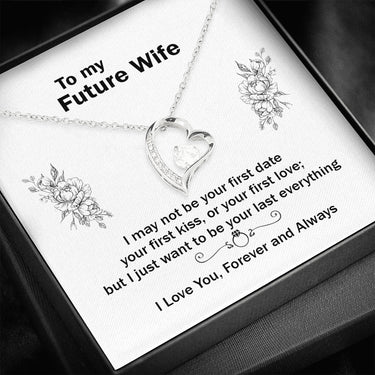 On Cloud Nine Gifts To My Future Wife Heart Necklace with Message Card and Gift Box. Girlfriend, Fiance and Couple Gift